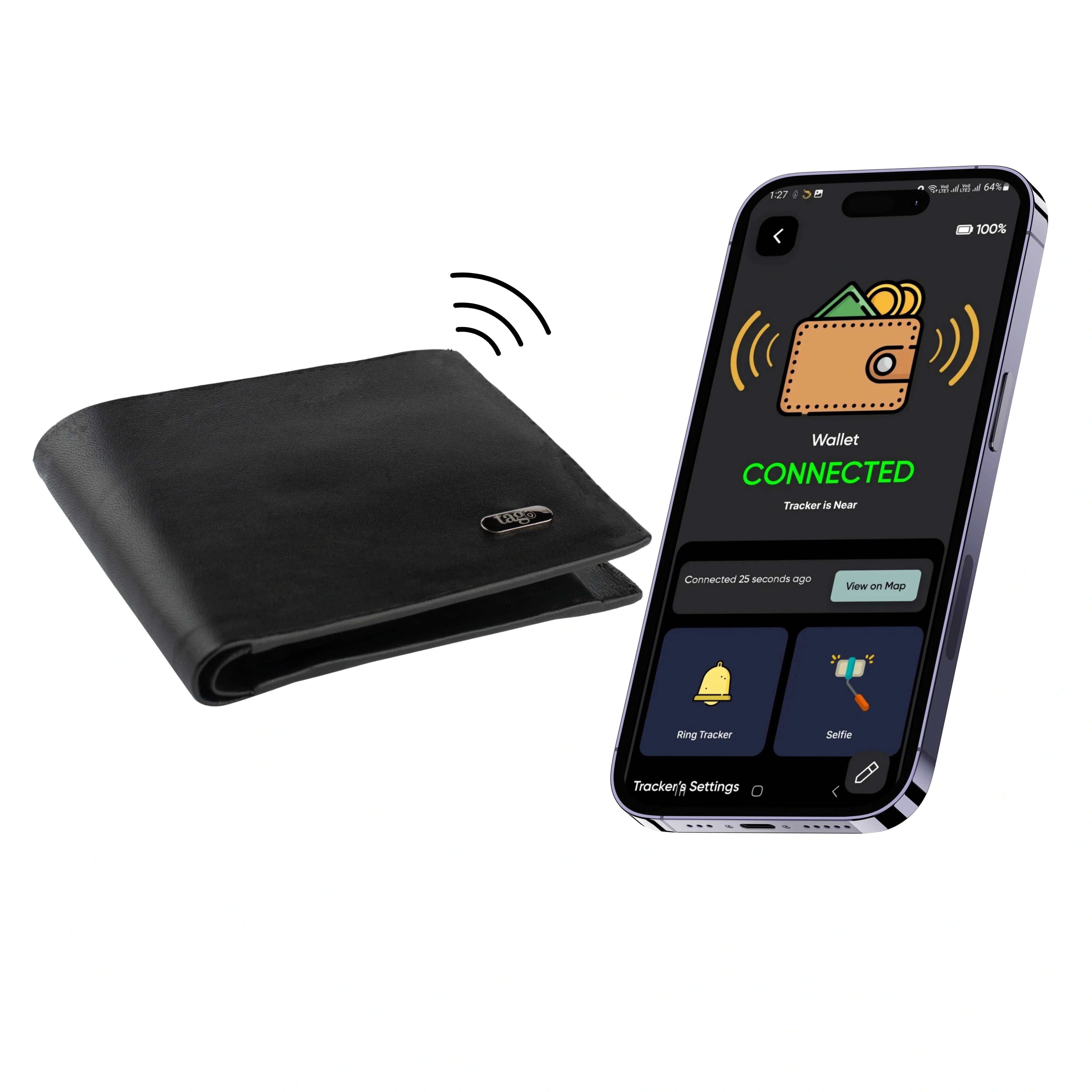 Smart Wallet (stitchless) Dolphin Tracker + Lost Recovery + RFID