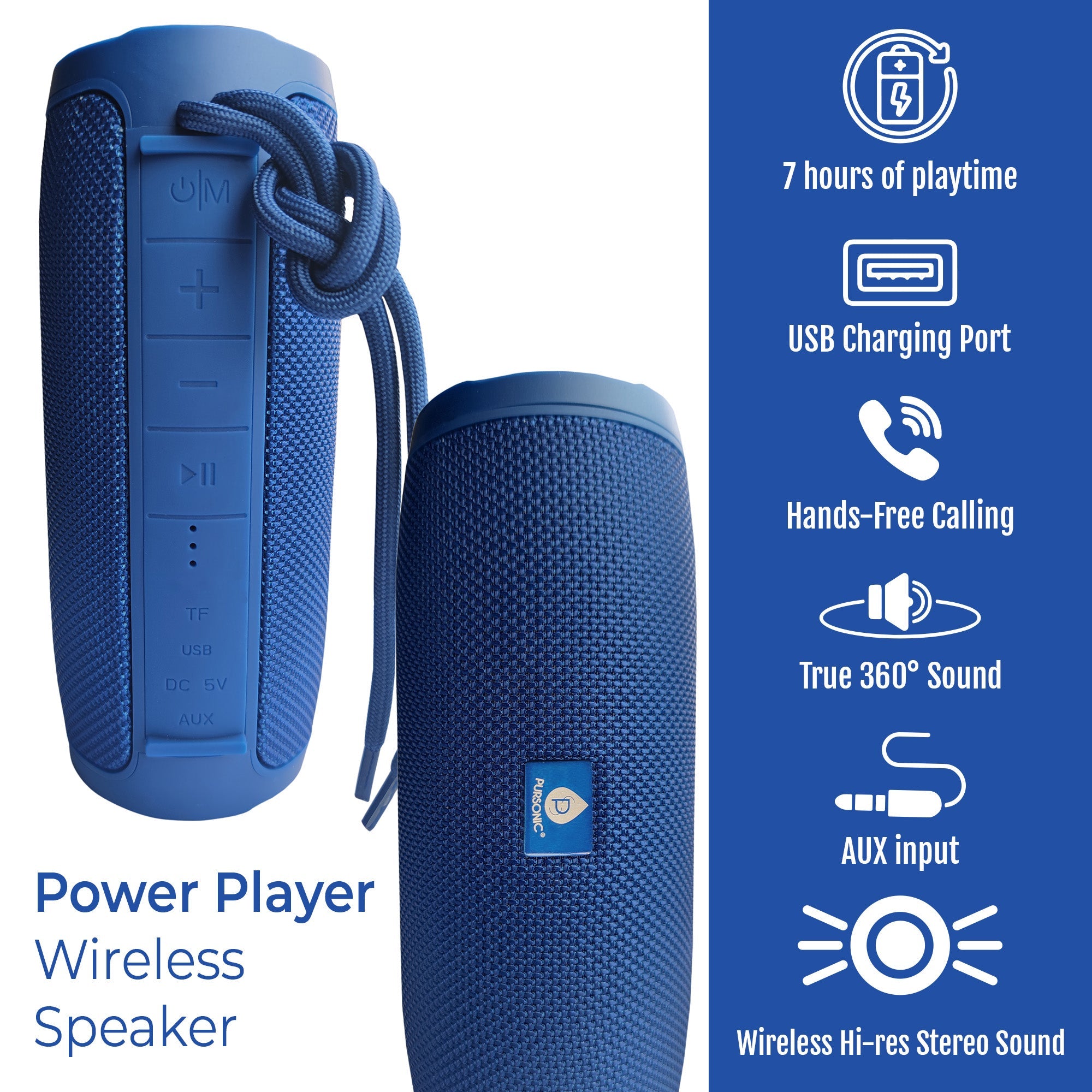 Total Audio Freedom Collection – Wireless Earbuds + Extended-Play 360° Speaker + Waterproof Suction Speaker Pursonic
