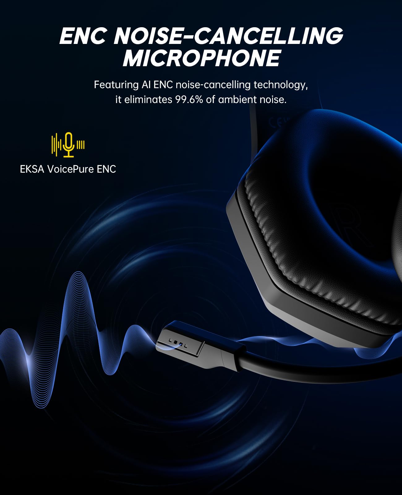 EKSA 2.4GHz Wireless Gaming Headset for PS5,PS4,PC,Switch,Mobile,Mac, Bluetooth Gaming Headphones with ENC Microphone, RGB, 20ms Latency, 120H Battery, 7.1 Surround Sound, 3.5mm Cable Black Silver ZackShop