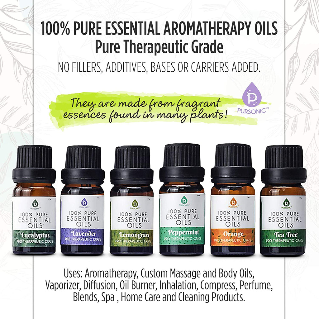 Pursonic Ultimate Wellness Bundle: Air Purifier, Diffuser & Essential Oils Set Pursonic
