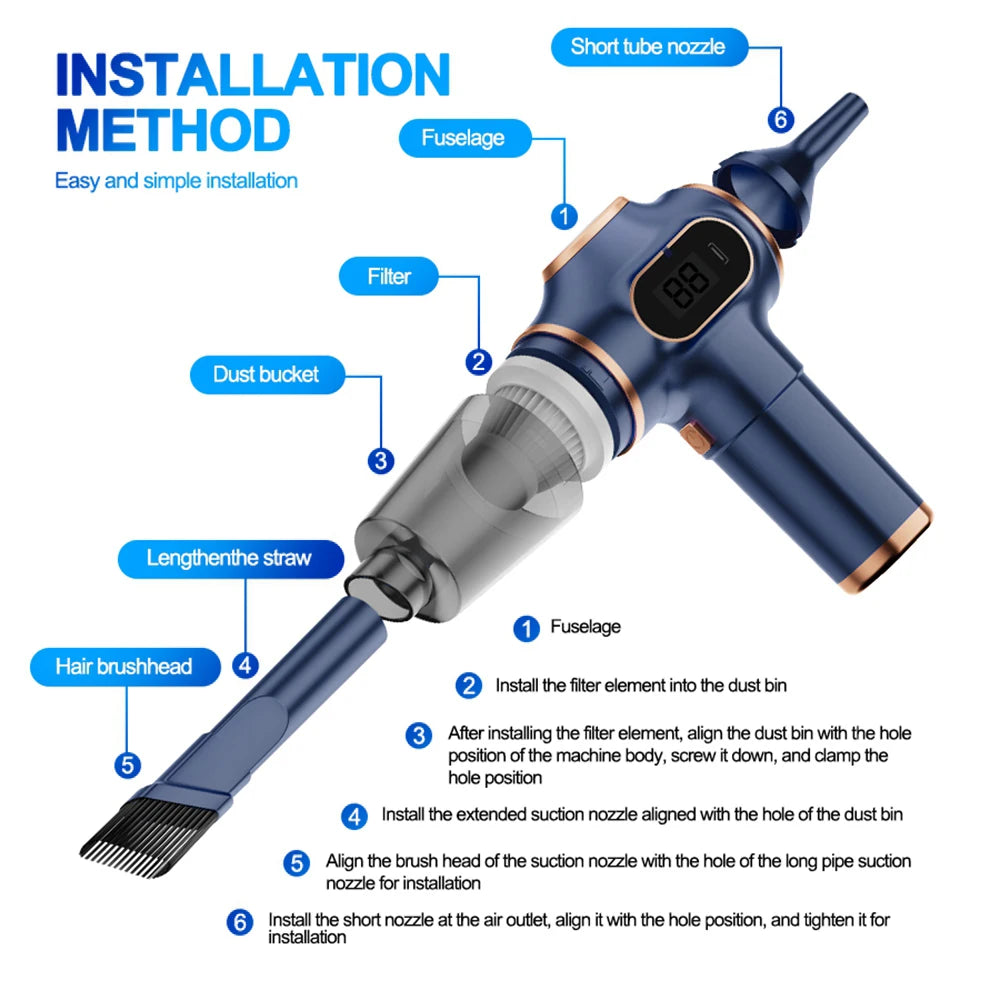 Car Vacuum Cleaner Wireless Handheld Mini Super Strong Suction Ultra-long-life Battery Portable Vacuum Cleaning For mazda 6 gg ChicYoo Choice Store