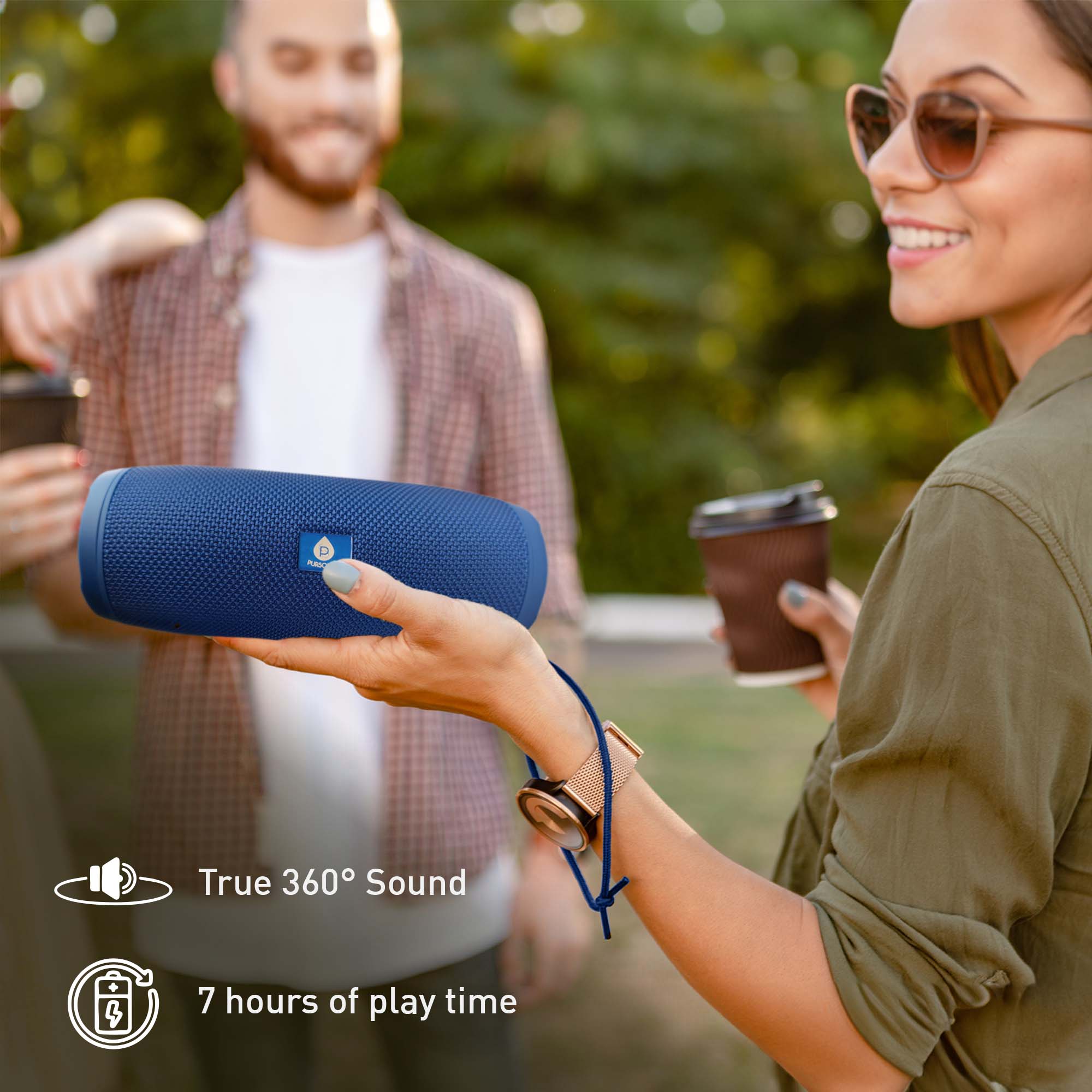 Pursonic Wireless Sound Duo – Portable & Peak Wireless Speakers for Immersive 360° Audio Pursonic