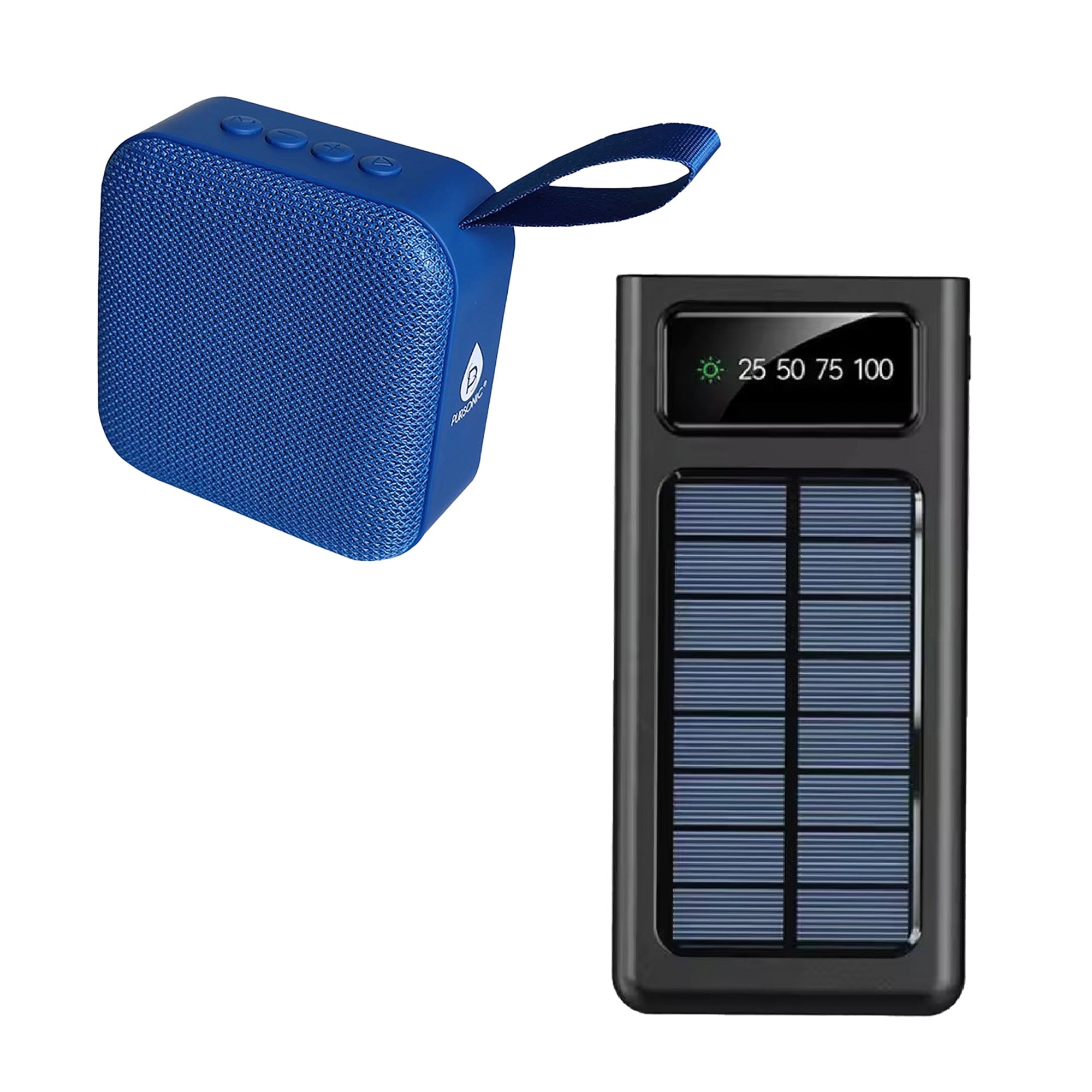 Adventure Power & Sound Bundle – Portable Solar Power Bank + 360° Wireless Speaker Pursonic