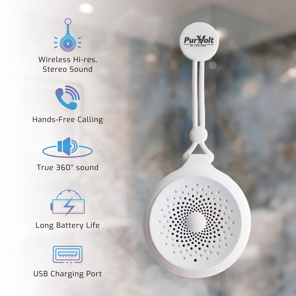 Pursonic Peak Wireless Speaker & Pursonic Waterproof Wireless Speaker Bundle – 360° Hi-Res Sound Anywhere, Anytime Pursonic