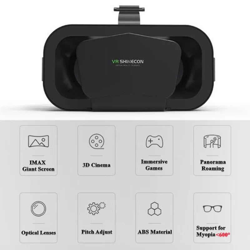 3D Virtual Reality VR Glasses For Phone Mobile Smartphones 7 Inch Headset Helmet Game Wirth Real Viar Goggles Devices Lenses Set Life Dreamer Store