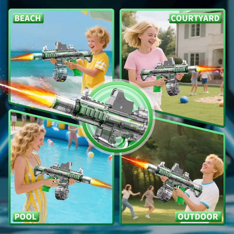 M416 LED Water Gun for Kids – Large Capacity Auto-Fire Summer Outdoor Toy AE Selection Toys Store