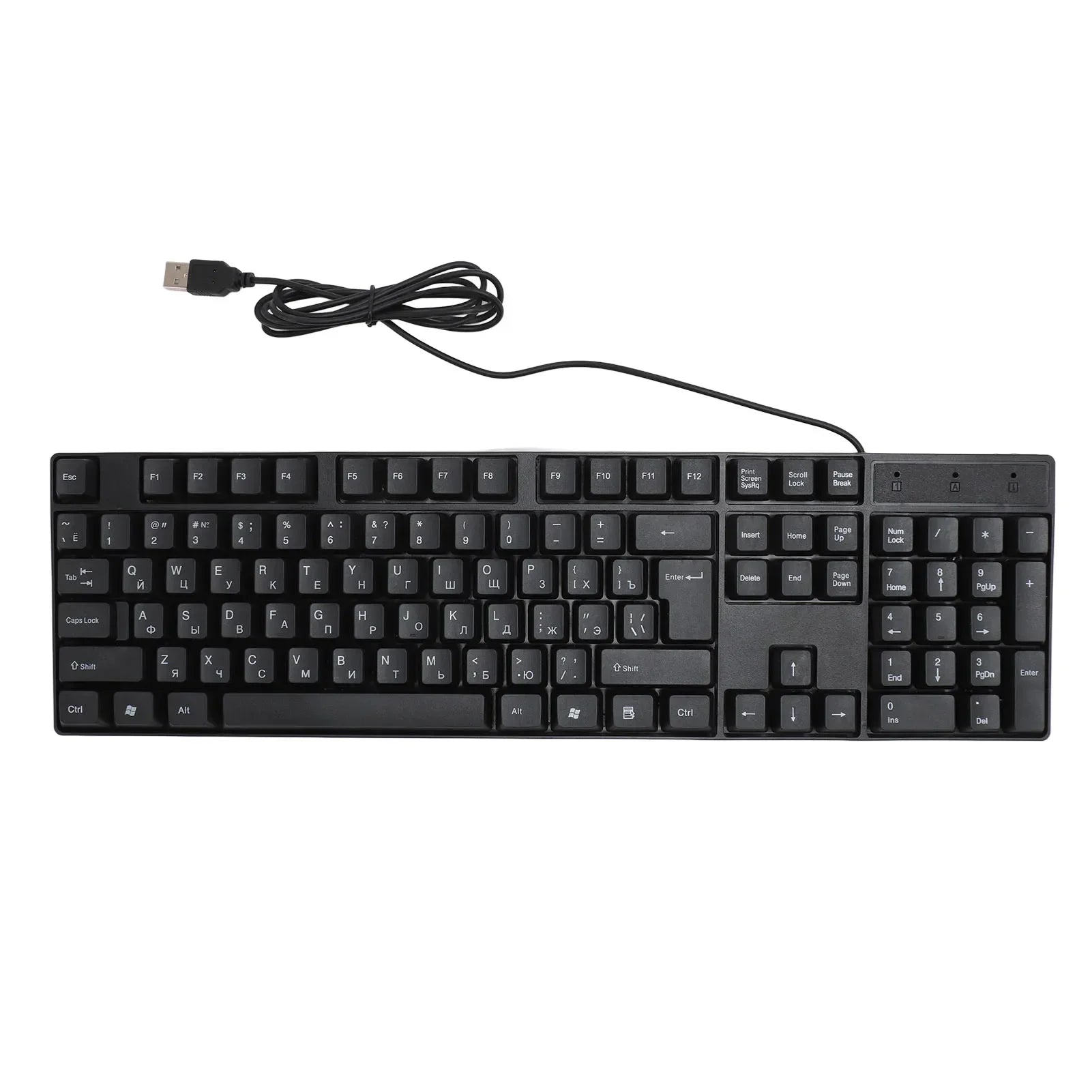 104 Keys USB Wired Keyboard English/Russian/Spanish/French Language Ergonomic Design Gaming Keyboard for Office Laptops Desktops Outstanding Electronic Store Store