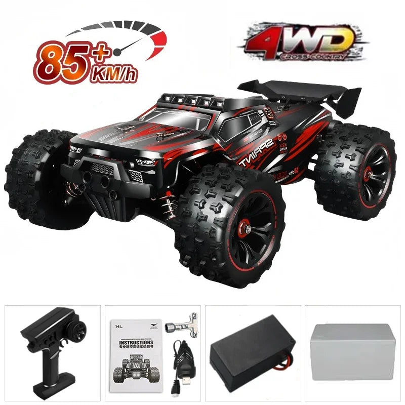 1:16 85KM/H Or 50KM/H 4WD RC Car With LED Remote Control Cars High Speed Drift Monster 4x4 Truck for Kids vs Wltoys 124017 Toys BAOEN Official Store