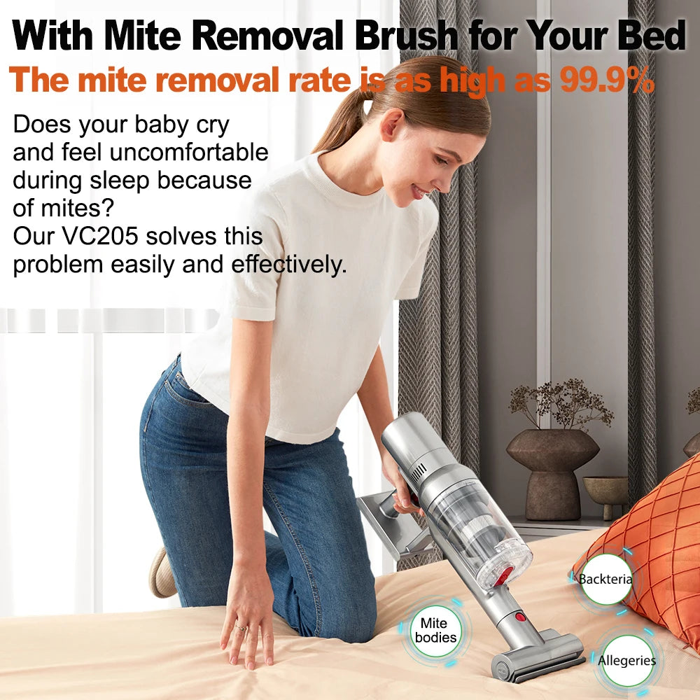Wireless Handheld Vacuum Cleaner VC205,27000PA Suction,Smart Dust Sensor,Touch Screen,Portable Stick Cordless Vacuum for Home ABIR Official Store