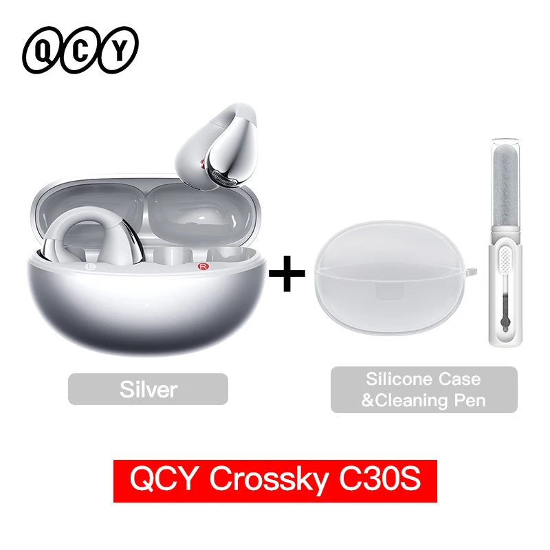 QCY Crossky C30S Clip-On Wireless Earphones Hi-Res LDAC Headphones Bluetooth 6.0 Dual-Magnet Driver Headsets 40H Sports Earbud QCY Factory Store