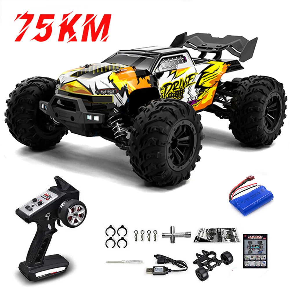 1:16 75KM/H or 50KM/H 4WD RC Car with LED Remote Control Cars High Speed Drift Monster Truck for Kids Vs Wltoys 144001 Toys DISHUO Official Store