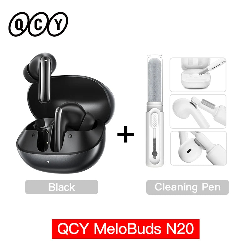QCY Melobuds N20 HT20 Adaptive Hybrid Noise Cancelling -50dB Wireless  Bluetooth 6.0 Earbud 13mm Drivers 6 Mics HD Call Earphone QCY Global Store