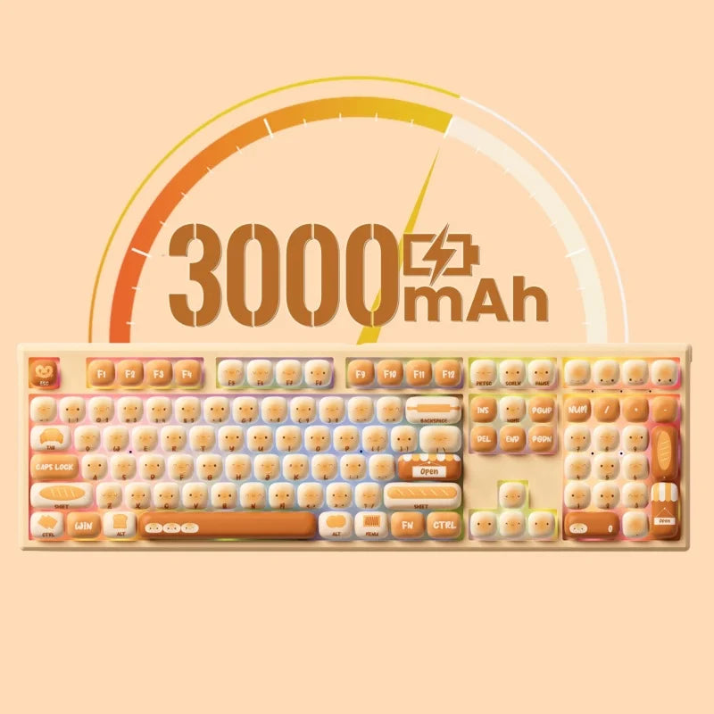 Akko MonsGeek MG108B Bun Wonderland Wireless Mechanical Keyboard MOG Profile RGB 108 Keys Full Size Hot Swap USB / 2.4G / BT 5.0 AKKO Official Store