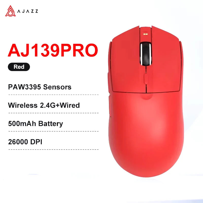 AJAZZ AJ139 V2 MC/AJ139 PRO Wireless Gaming Mouse PAW3311/PAW3395 Sensor 12000DPI/26000DPI 500mAh Bluetooth Mouse Gamer For PC Ajazz Global Official Store