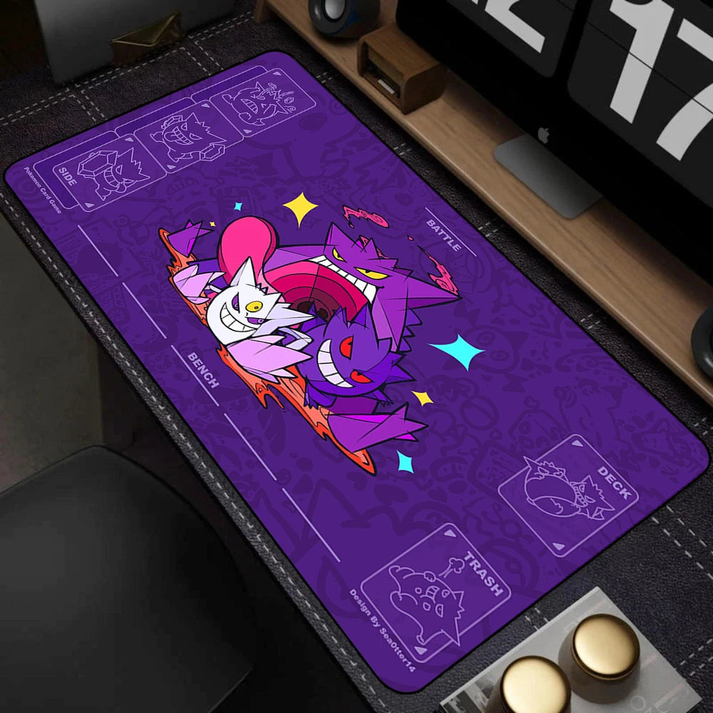 Colorful Gaming Keyboard Rug Laptop Japan Cool Anime Mouse Pad XXL Black P-pokemon Desk Mat PC G-gengar Gamer Cabinet Mousepad DQHANVE Mouse Pad Store