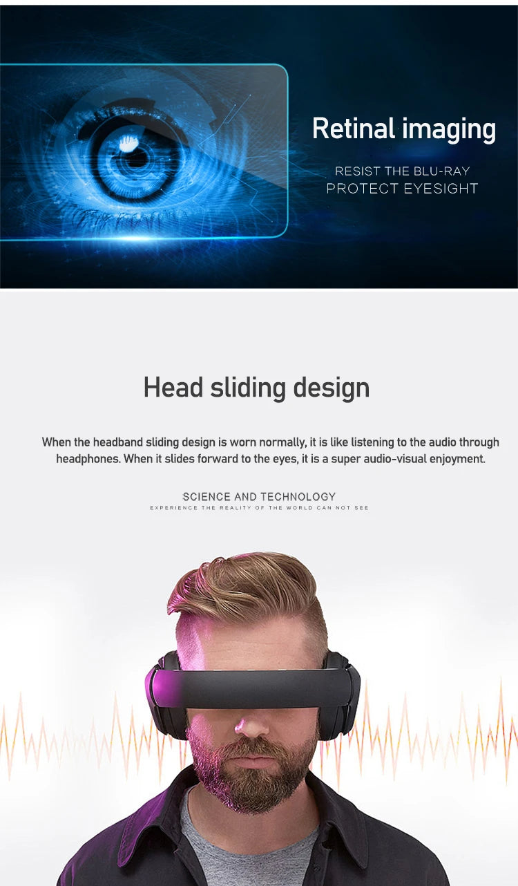 All-in-one VR Headset Audio with Video Adjustable Pupil Distance 360° Panoramic Viewing 3D Private Theater Latest Games Store