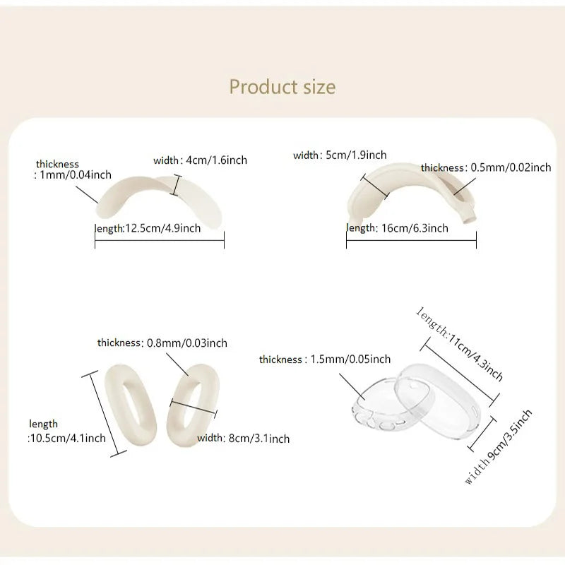 AirPods Max Case Set – Transparent TPU Cover with Ear Pad Protection & Scratch Guard Shop1105008096 Store