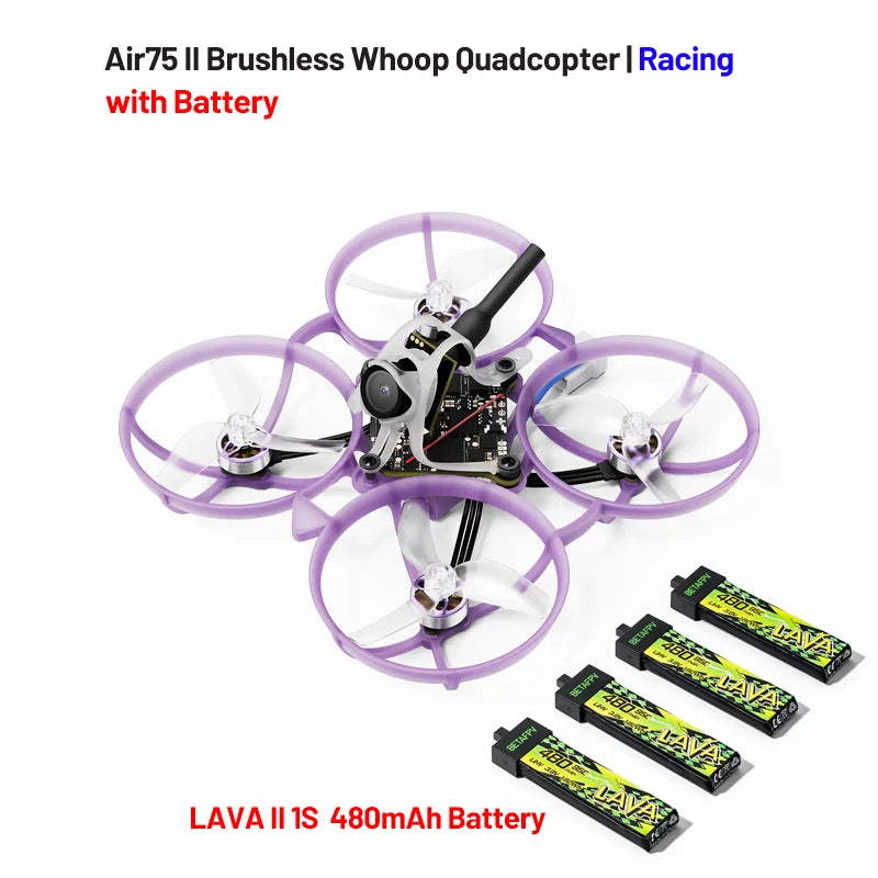 BETAFPV Air75II Brushless Whoop Quadcopter Racing Freestyle Drone ELRS 2.4G Matrix 1S 5IN1 II FC 5.8G 25mw~400mw VTX C03 Camera Wonderful Toyhouse Store
