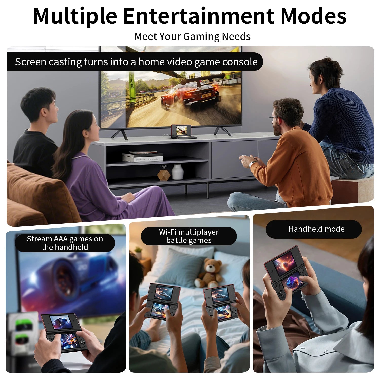 Anbernic RG DS Handheld Game Console 4" IPS Dual Screen Android 4000mAh Flip Video Games Player Supports RixelHK Wifi Streaming Anbernic Direct Store
