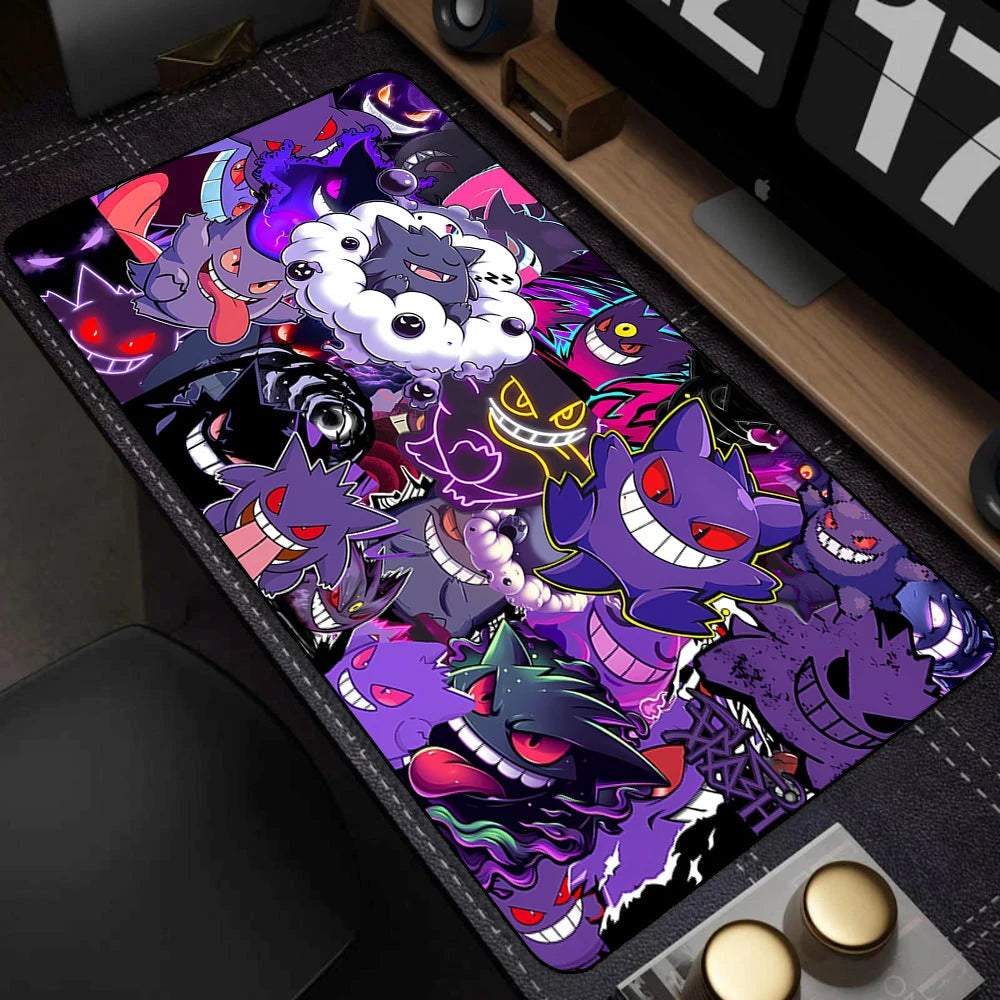 Colorful Gaming Keyboard Rug Laptop Japan Cool Anime Mouse Pad XXL Black P-pokemon Desk Mat PC G-gengar Gamer Cabinet Mousepad DQHANVE Mouse Pad Store