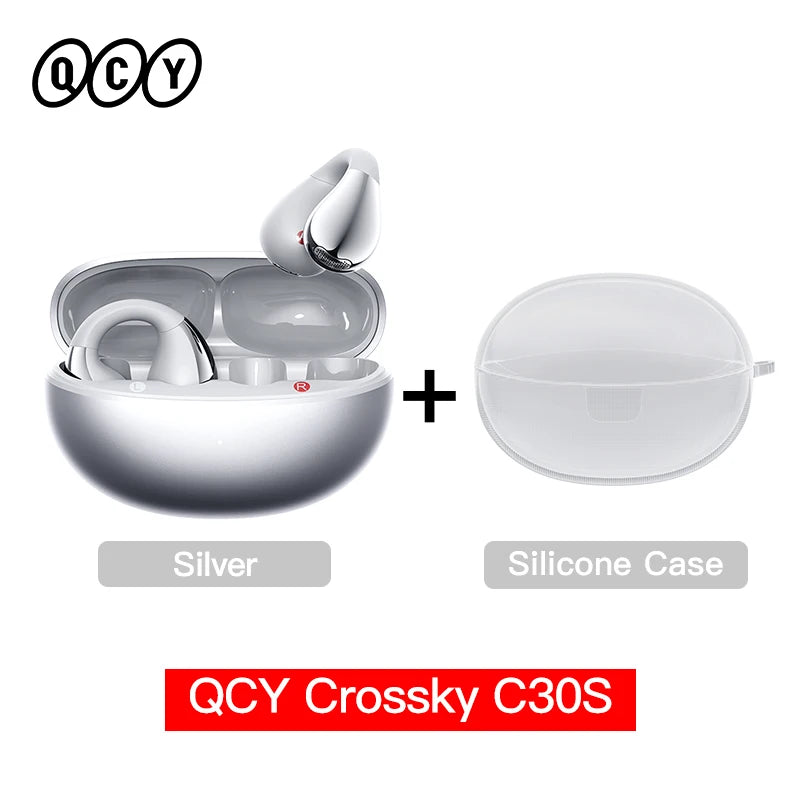 QCY Crossky C30S Clip-On Wireless Earphones Hi-Res LDAC Headphones Bluetooth 6.0 Dual-Magnet Driver Headsets 40H Sports Earbud QCY Factory Store