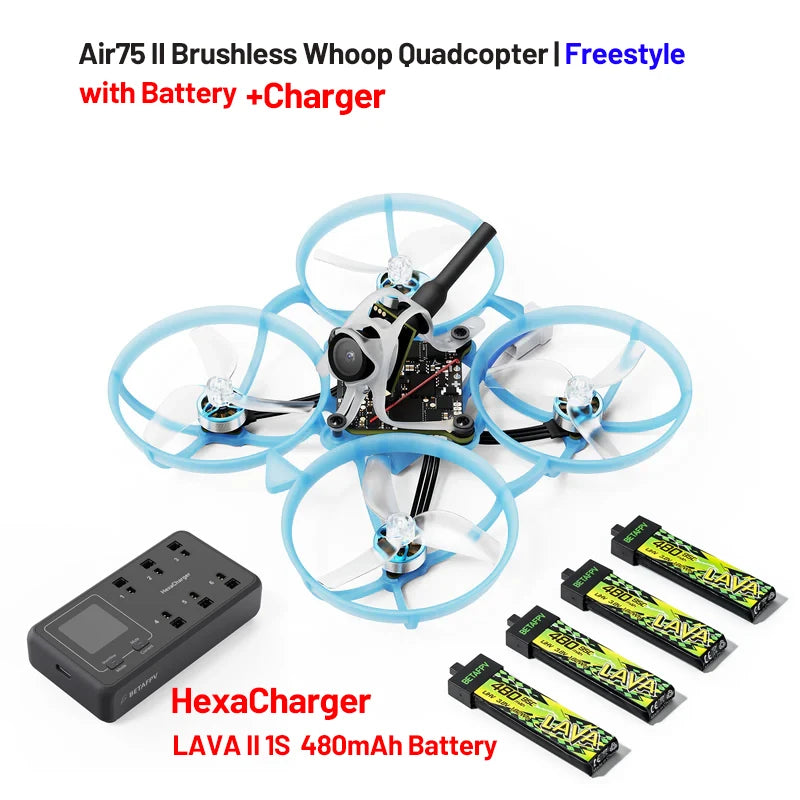 BETAFPV Air75II Brushless Whoop Quadcopter Racing Freestyle Drone ELRS 2.4G Matrix 1S 5IN1 II FC 5.8G 25mw~400mw VTX C03 Camera Wonderful Toyhouse Store