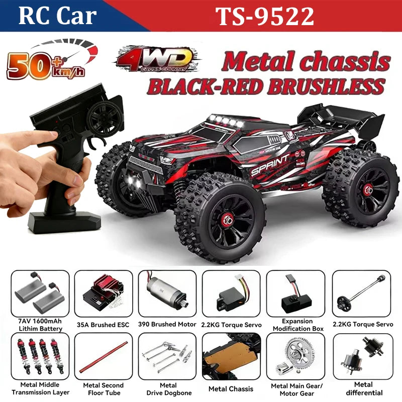 WLtoys 9522 PRO 85KM/H High-speed RC Car Brushless 4WD Drive Off-road Drift 1:16 Professional Racing Car 9522 50KM/H Boy's Toy Gangbi Official Store