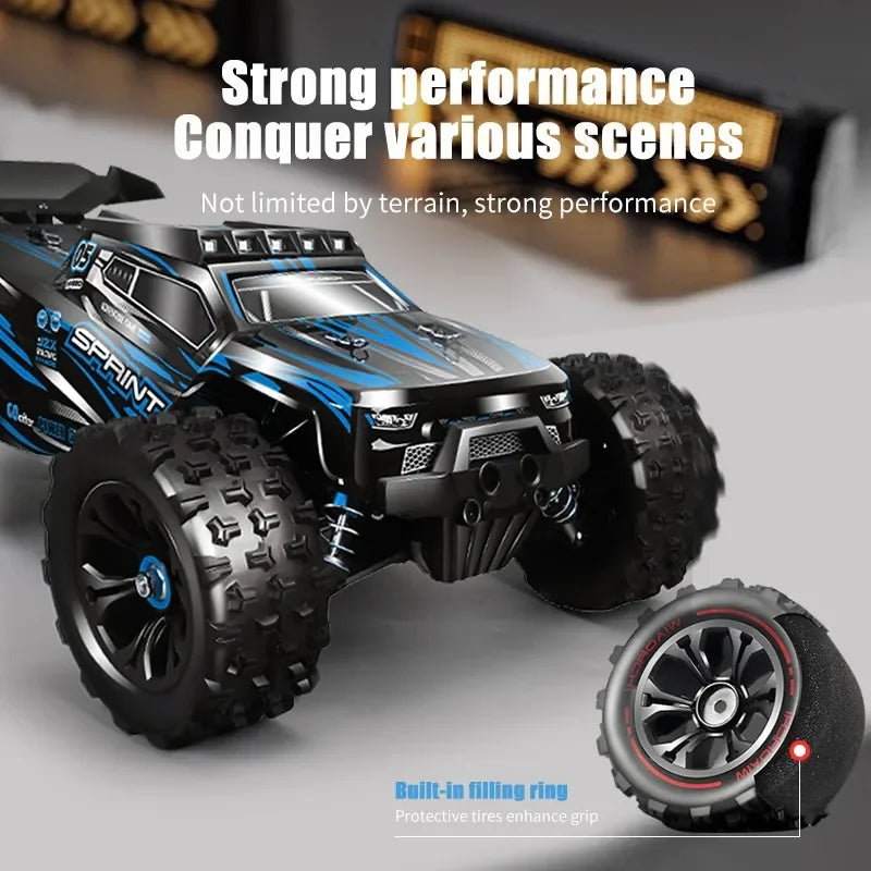 1:16 85KM/H Or 50KM/H 4WD RC Car With LED Remote Control Cars High Speed Drift Monster 4x4 Truck for Kids vs Wltoys 124017 Toys BAOEN Official Store