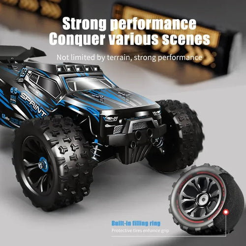 1:16 85KM/H Or 50KM/H 4WD RC Car With LED Remote Control Cars High Speed Drift Monster 4x4 Truck for Kids vs Wltoys 124017 Toys BAOEN Official Store