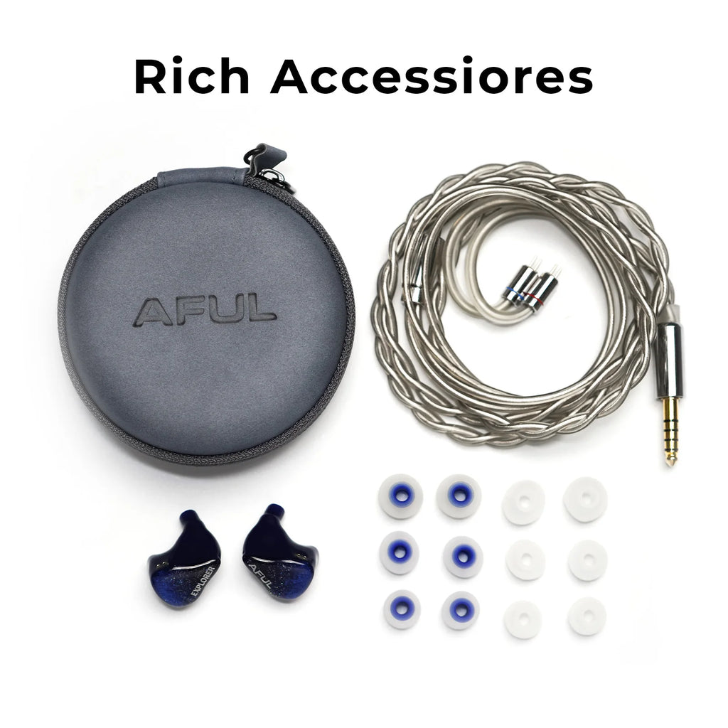 HiFiGo AFUL Explorer Wired Hybrid Earphones 1DD+2BA Hybrid In-Ear Monitors 3D Printed Acoustic Tube RLC Division HiFi Earbuds HiFiGo Store