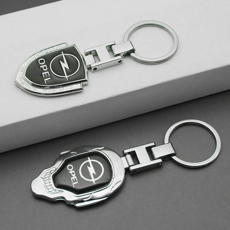 Metal/Leather Car Keychain Badge Emblem For Opel Astra Grandland Corsa Mokka Frontera Insignia Zafira Key Chain Rings Accessorie Tesla Auto Parts Wholesale Store