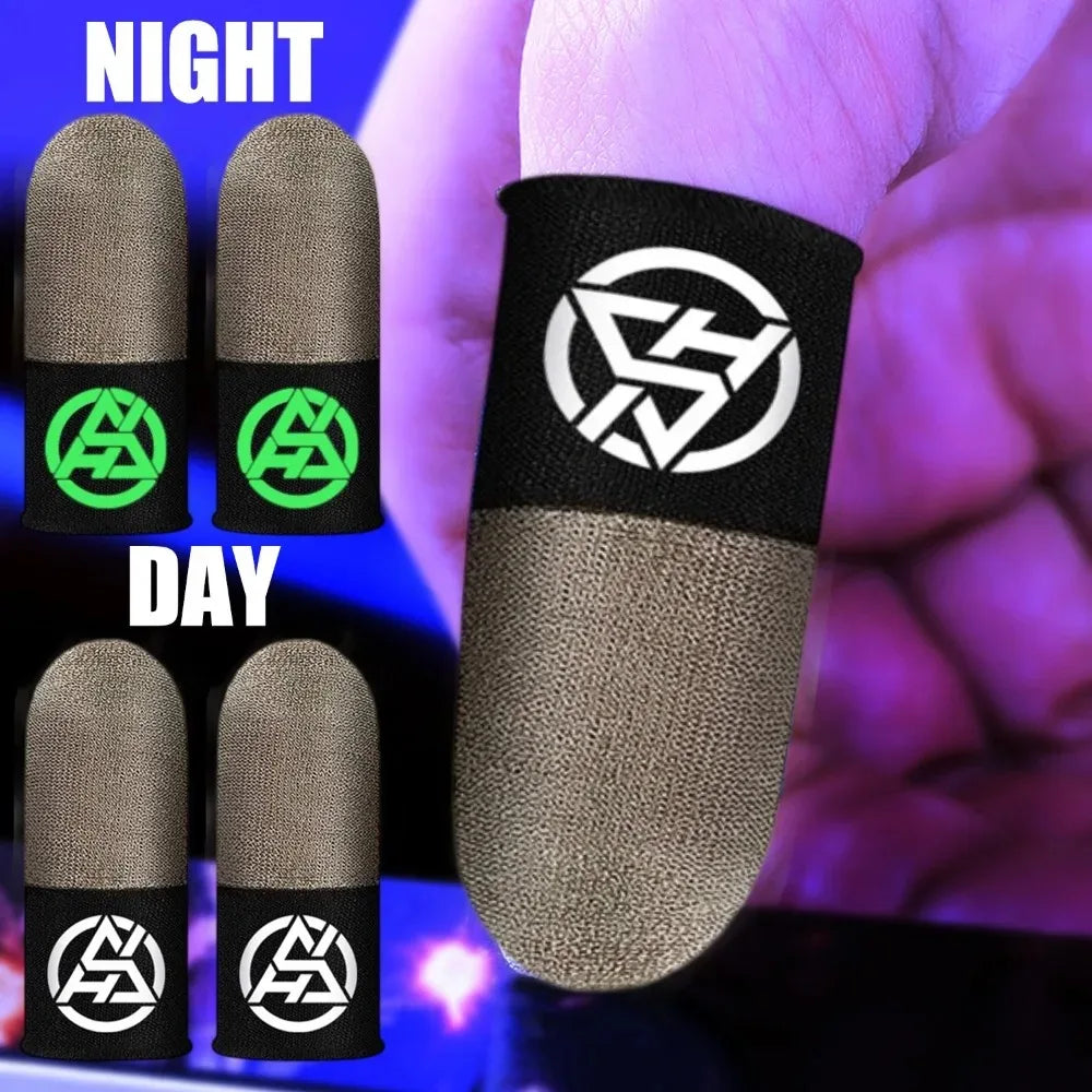 Sweat-Proof Game Gloves Luminous Finger Sleeve Breathable Finger Cots Cover Sensitive Mobile Touch Glove for PUBG Phone Games Exploring 3C Store