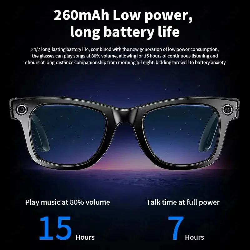 AI Smart Glasses with 8MP Camera Video Recording 100+ Languages Translation Sunglasses Bluetooth Call Music Play Men Women 2025 GUHUAVMI Smart Watch Direct Sales Factory Store