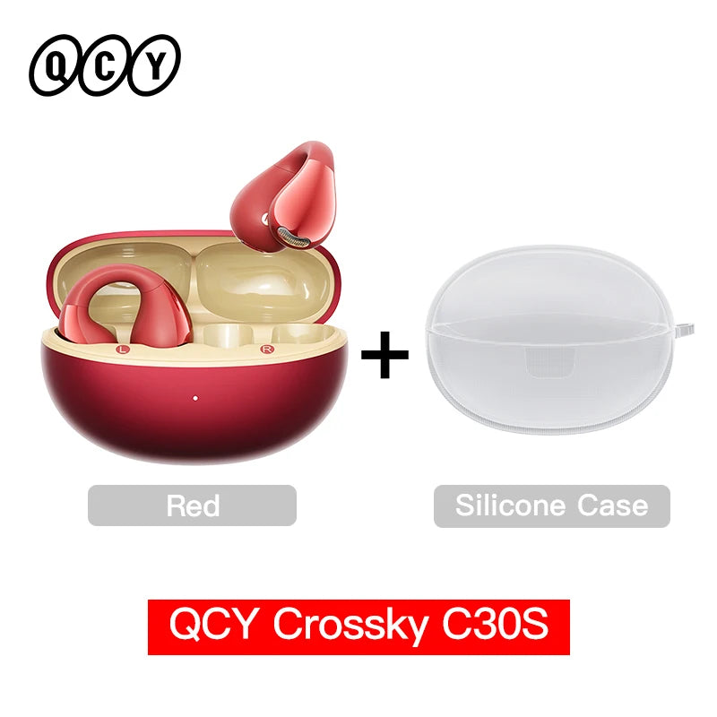 QCY Crossky C30S Clip-On Wireless Earphones Hi-Res LDAC Headphones Bluetooth 6.0 Dual-Magnet Driver Headsets 40H Sports Earbud QCY Factory Store