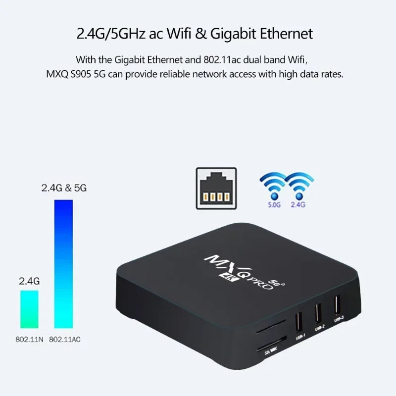 MXQ PRO TV BOX Android S905L 2.4G&5G WiFi Original Quad Core Youtube Media Player Mxq Pro 4K Set Top Box IPTV Netflix YouTube LEEDOAR Digital Store
