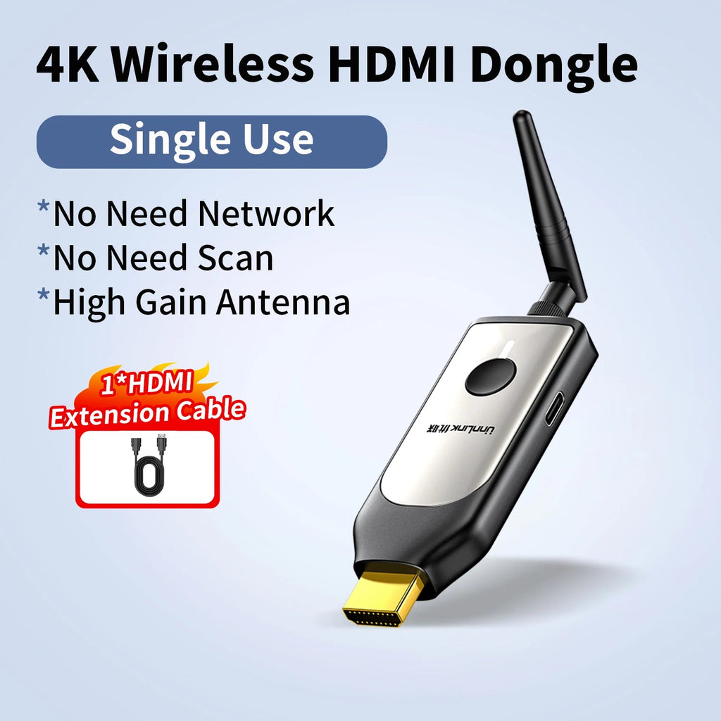 Unnlink 4K Wireless Display Dongle, HDMI Receiver for Phone Screen Mirroring, Phone to TV, 4K TV Cast unnlink Official Store