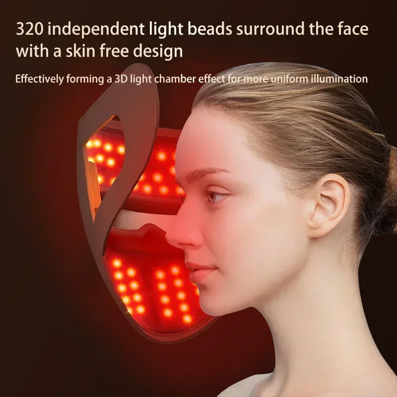 3D 4 Colors LED Facial Mask Red Light Therapy Mask Skin Rejuvenation Photon Anti Acne Wrinkle Face Lifting Firm Beauty Care KEMOKO Beauty Store