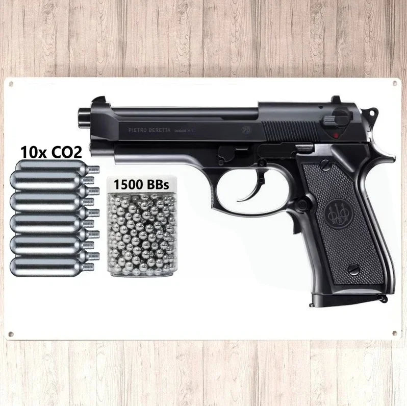 M1911 Pistol - Full-Auto Blowback .177 Co2 Bb Air Pistol Wall Decoration- 310 Fps Fashion Accessories Pendant（Metal Wall Sign） GM-Clothing01 Store