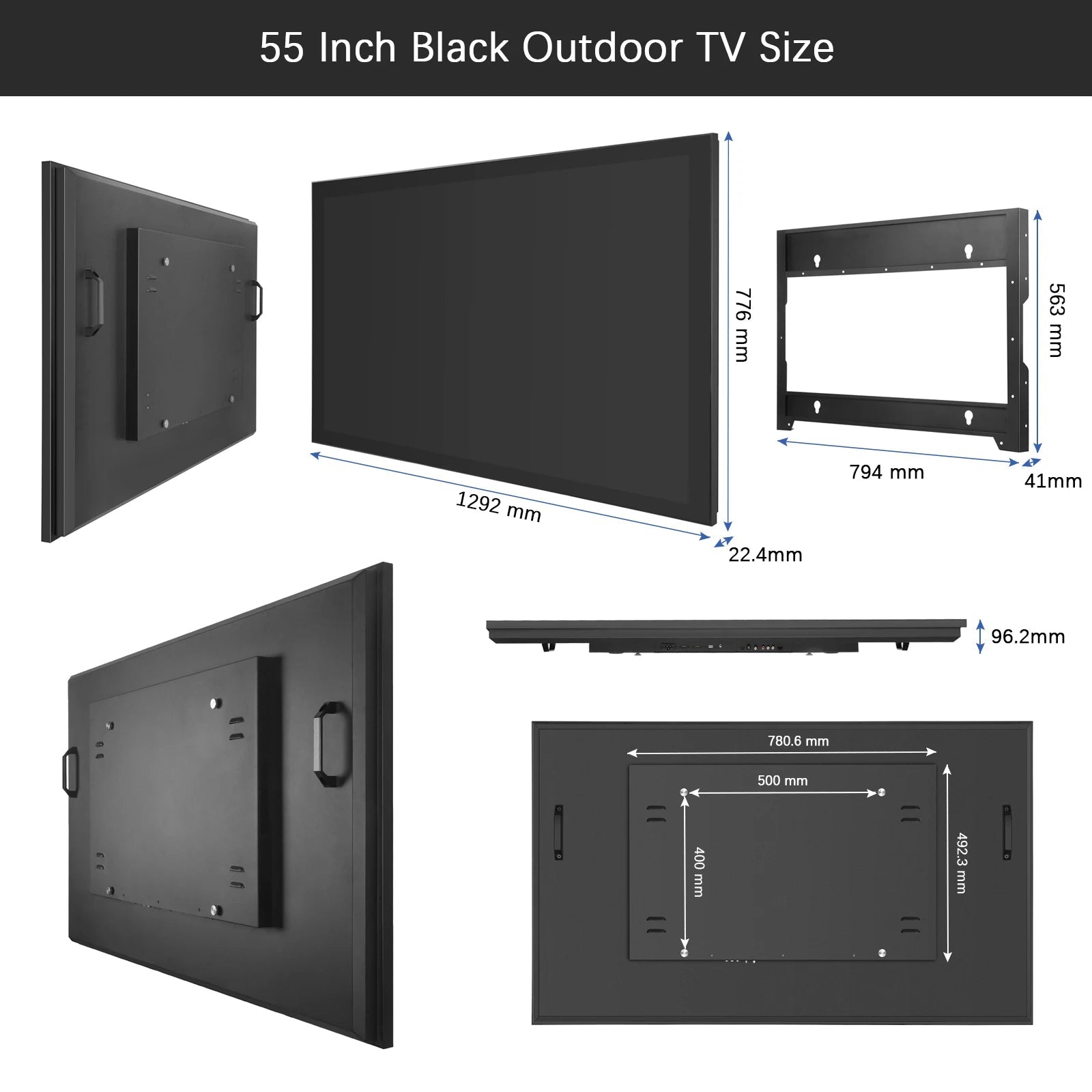 Soulaca 55-inch Waterproof Smart Android Outdoor TV 2000nits Full Sun TV 4K Dolby Atmos HDR 10 Weatherproof Television Support Soulaca INC Store
