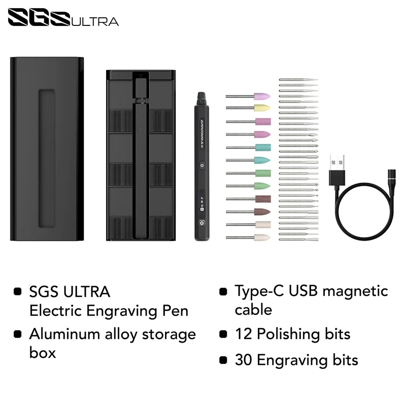 ARROWMAX SGS Engraving Pen Cordless Rotary Tool Kit Electric Mini Grinder with 42 Bits for Crafts Metal Wood Glass Carving ARROWMAX Official Store