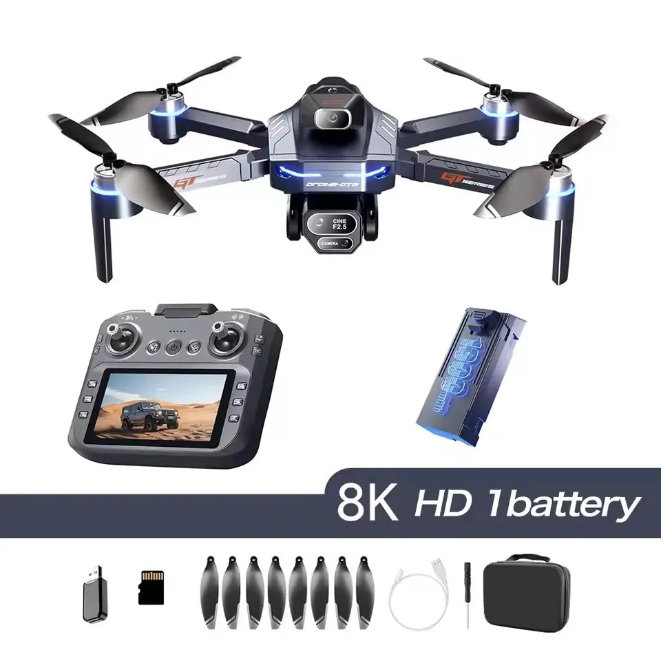 GT8 Drone 4K Professional 8K Camera Aerial FPV Avoiding Obstacle with Large Screen Remote Control Folding RC Dron Longsheng Store Store