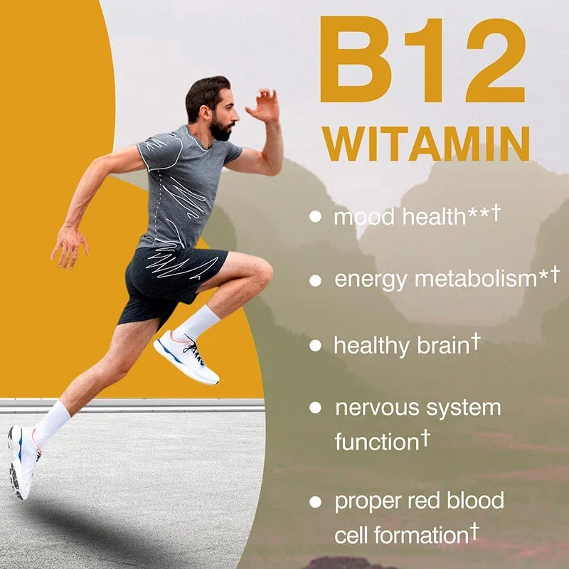 Vitamin B12 - for Mood, Brain, Nervous System, Energy, Metabolism, Relieve Fatigue, Heart Health Charm Alliance Store