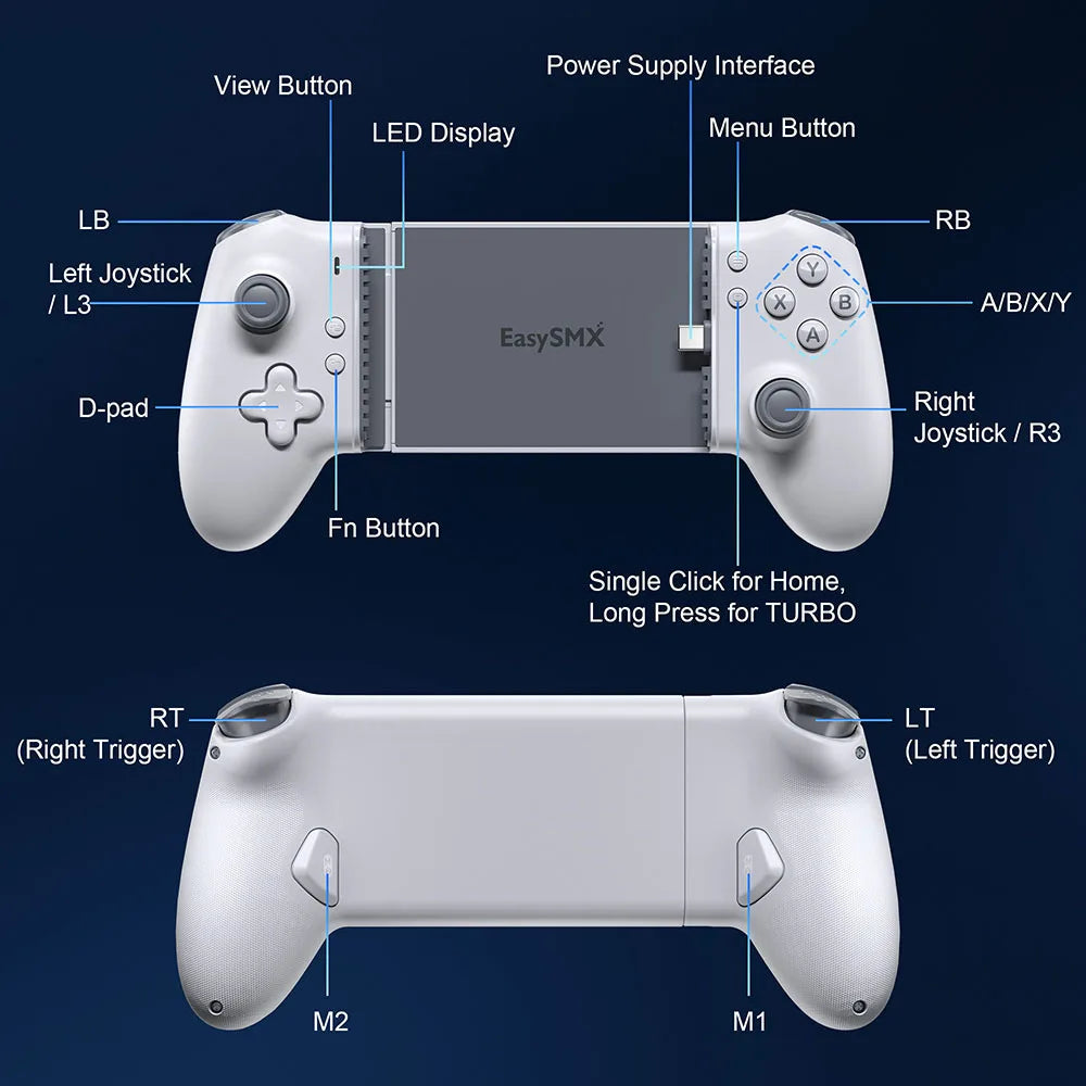 EasySMX M15 Mobile Phone Gamepad Type C Hall Mechanical Controller for Android Phone iPhone 15/16 Cloud Gaming Xbox Game Pass EASYSMX Official Store