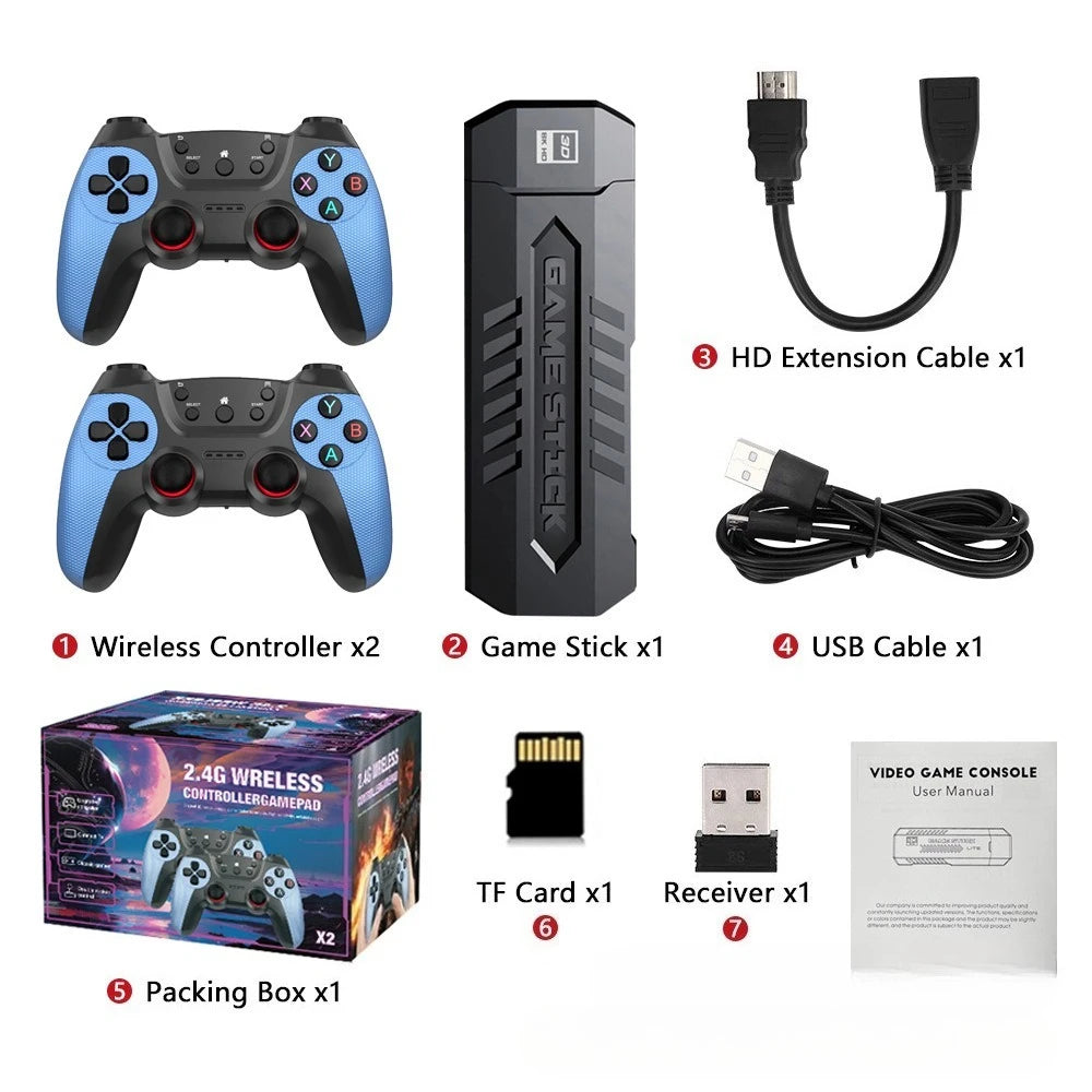 X2 Retro Game Stick 4K Video Game Console 40000+ Games,30+ Emulators,HD Output 2 Wireless Controllers,Plug and Play,TV/Computer SHENZHENG JUSHENG TECH CO.,LTD