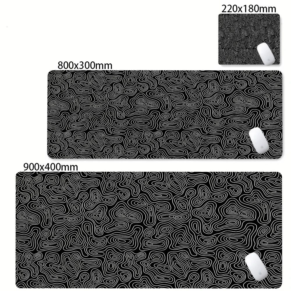XXL Desk Mat Black And White Strata Liquid Mousepad Large Abstract Mouse Pad Gaming Deskmat With Lockedge Office Non-slip Carpet Admisitr Gaming Mouse Pad Store
