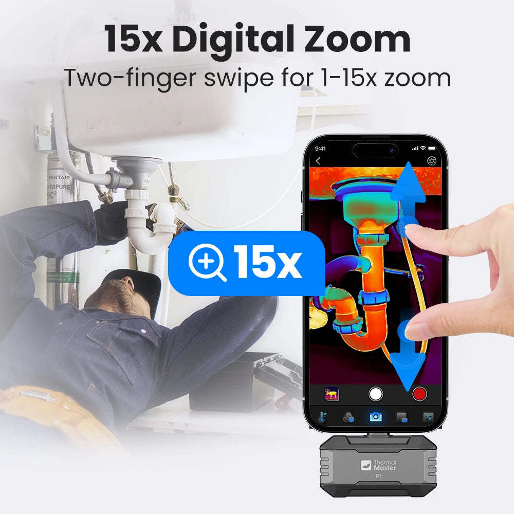 Thermal Camera P1 IOS& Android Phone 320*240 X³IR Resolution Infrared Thermal Imaging Camera Air Conditioning HVAC Inspection Thermal Master Factory Store