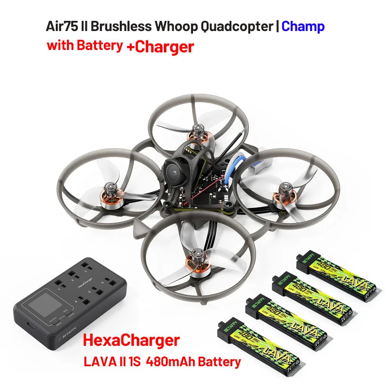 BETAFPV Air75II Brushless Whoop Quadcopter Racing Freestyle Drone ELRS 2.4G Matrix 1S 5IN1 II FC 5.8G 25mw~400mw VTX C03 Camera Wonderful Toyhouse Store