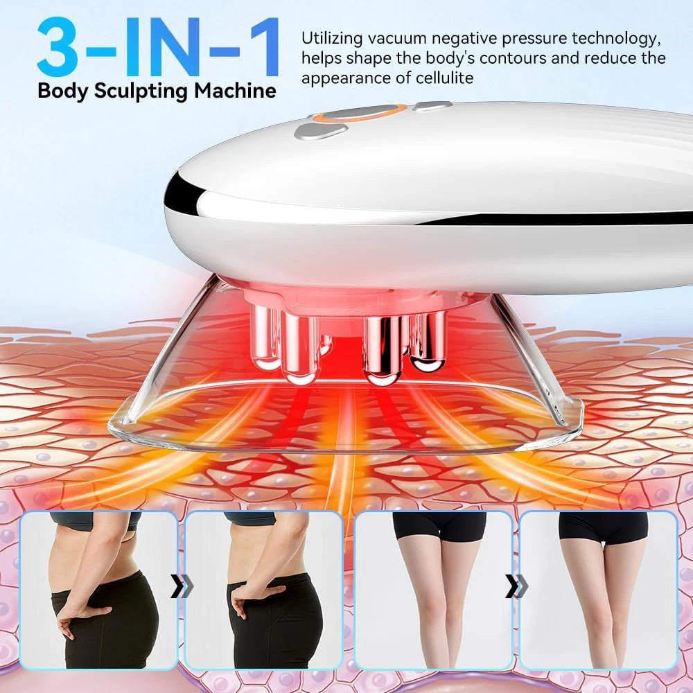 Body Sculpting Machine with Red Light Therapy for Face and Body Cupping Therapy Electric Cellulite Massage Tool with 2 Cups Smart Homes Store
