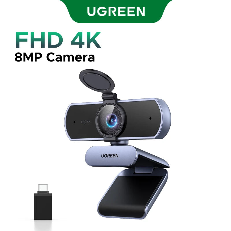 UGREEN 4K FHD 1080P Webcam 8MP for PC, PDAF Auto Focus, Dual AI Noise-Cancelling Mics, Web cam Camera for Zoom/Teams/Google Meet Ugreen Official Store