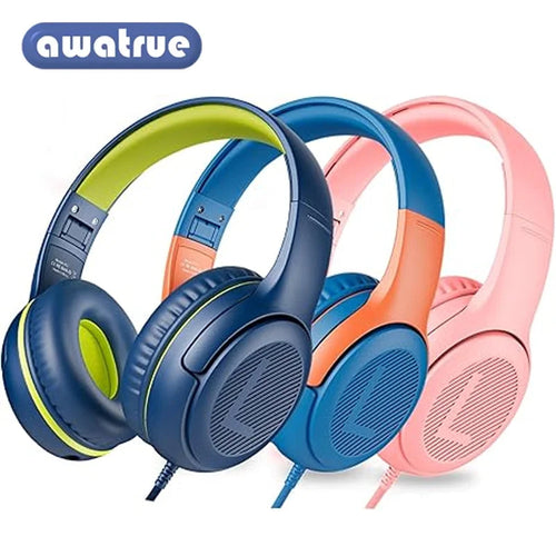 1/2/3Pcs AWATRUE AT2 Kids Headphones Wired Toddler Headsets with Mic Over-Ear Headphone Foldable on-Ear Design for PC,Laptop NUBWO Audio Store